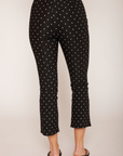 black and white Polka dot capri pants
Elastic waistband
Belt loops