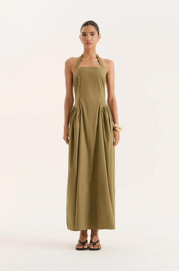 green Halter maxi dress
A-line silhouette
Paneled gathered
Drop waist design
Tie halter design
Square neckline
summer maxi dress
summer midi dress