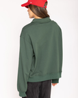 Knit sweater top
Collar neckline
Front button down closure
Unlined
hunter green sweater