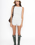 white and blue Floral mini shorts
Ruffled trim
Rouched throughout
Elastic waistband
Has stretch
Lined
dainty summer rouched shorts
white and blue floral tank top and shorts set