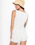 white and blue Floral mini shorts
Ruffled trim
Rouched throughout
Elastic waistband
Has stretch
Lined
dainty summer rouched shorts
white and blue floral tank top and shorts set