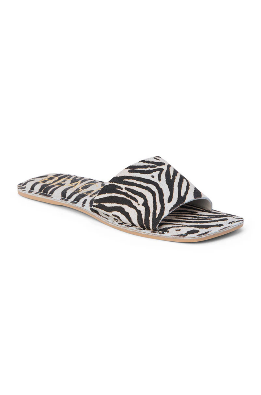 One-band zebra suede printed slide sandal
Squared toe
Padded insole
Suede/Synthetic
zebra slide sandals
