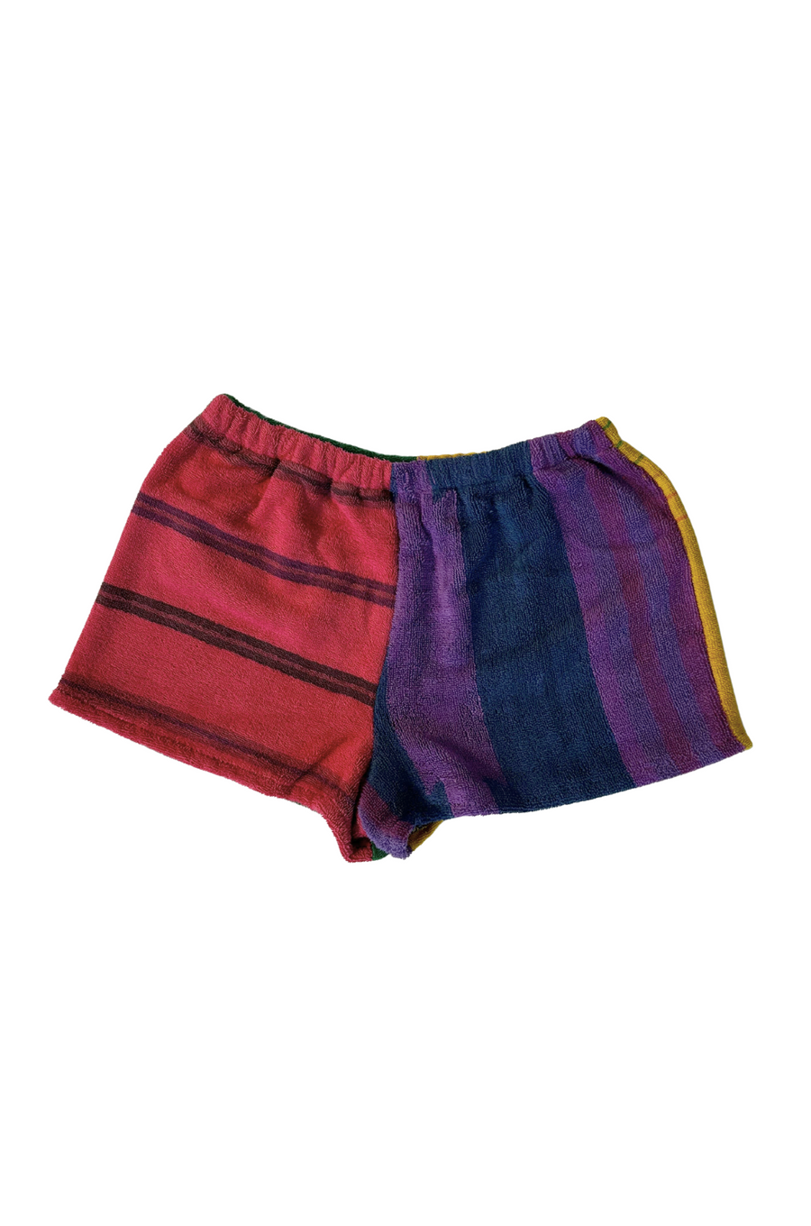 Striped printed towel short
Elastic waistband
Unlined
Up-cycled
Each towel is up-cycled - there may be imperfections
