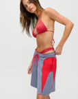 Exclusively from the JENNIE x Frankies Bikinis collaboration.
Striped triangle satin shine bikini top
Halter support
Skimpy triangle coverage
Ties at the neck and back
Ruched detailing
red striped triangle bikini top
fourth of july bikini