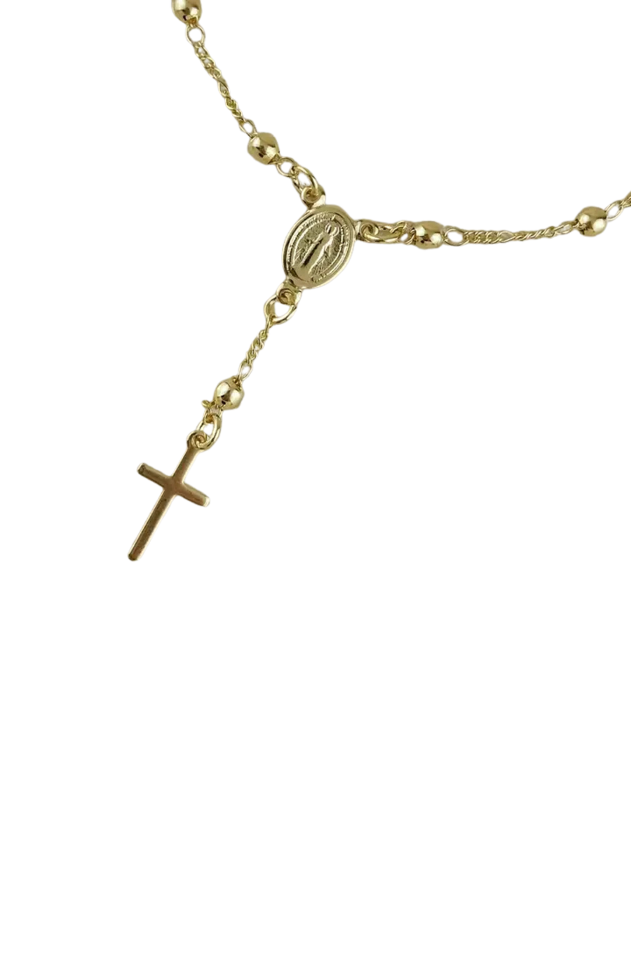 Delicate Figaro Rosary Bracelet
Designed in the traditional rosary style
Metal: 18k Gold Filled
Length: 7"
Hypoallergenic/Nickel Free/Water-resistant