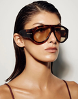 tort frame yellow lens modern aviator banbe sunglasses