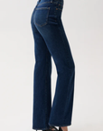 High rise slim boot cut jeans
Crafted from comfort stretch denim in Penthouse
Dark indigo wash with refined fading that adds depth and sophistication
Waist: 26" / Rise: 11" / Inseam: 33" / Length: 44" / Leg Opening: 19"
Cotton/Spandex