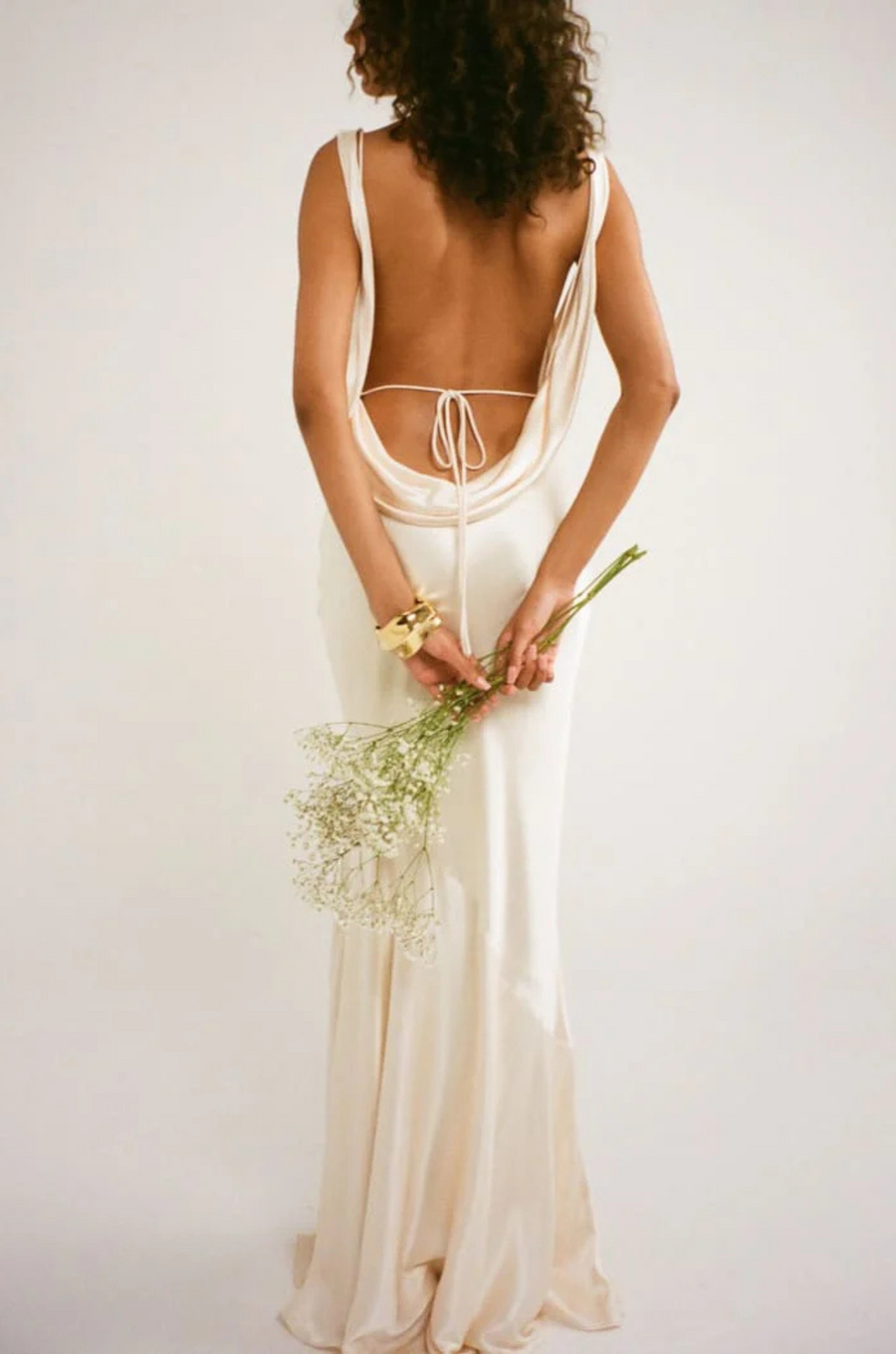 ivory Satin maxi dress
Cowl neck neckline
Open back
Adjustable back tie for waist snatching
Mermaid hem
bridal maxi dress
bridal shower maxi dress
rehearsal maxi dress
bride dress
wedding dress