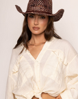 brown Raffia cowboy hat
Not bendable