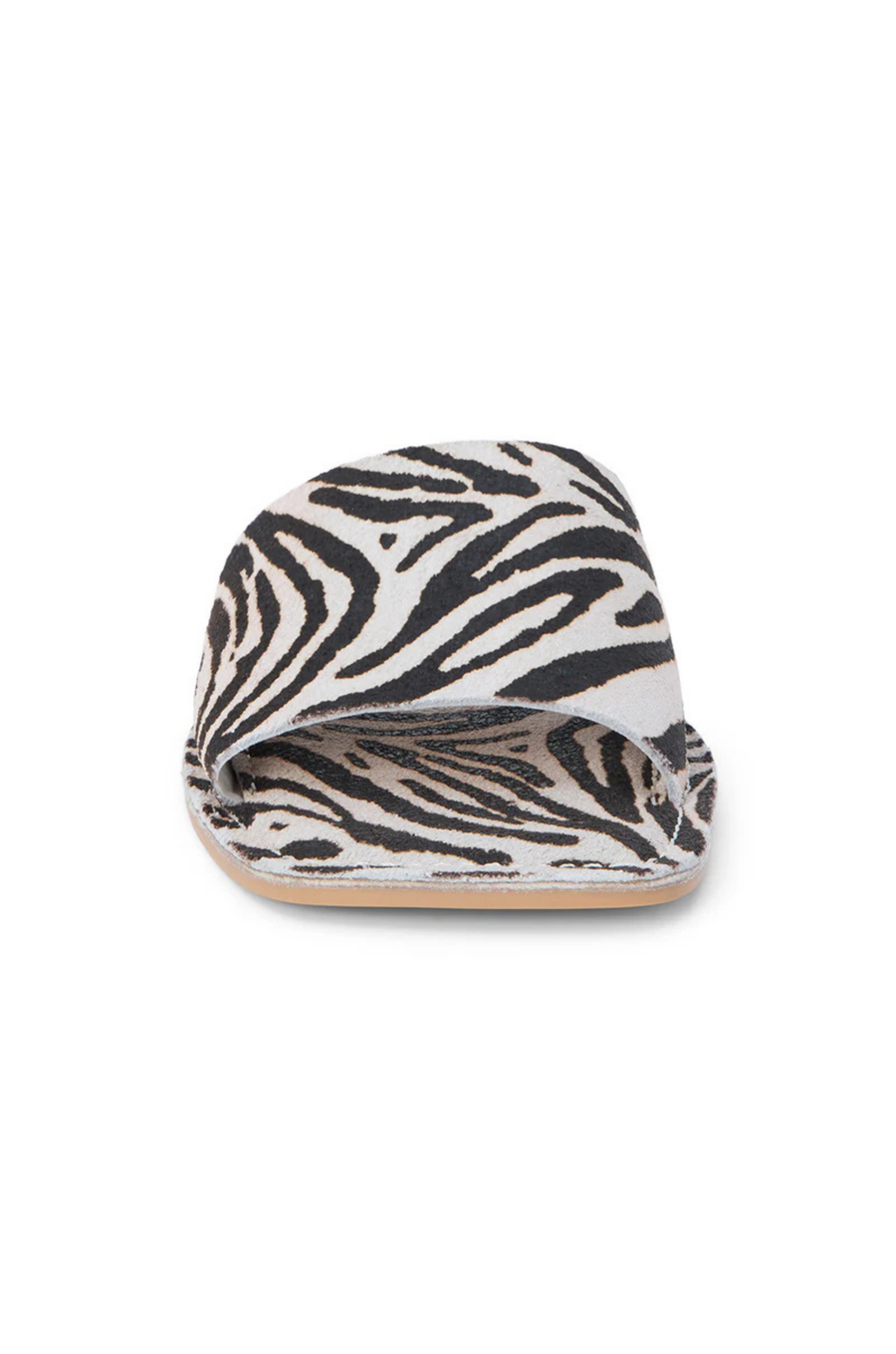One-band zebra suede printed slide sandal
Squared toe
Padded insole
Suede/Synthetic
zebra slide sandals