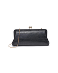 black Croc print clutch bag
Removable chain strap
Kiss lock closure
Inner slip pocket