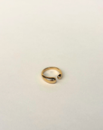 Gold dipped asymmetrical ring with opening
14k gold plating