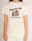 Graphic t-shirt top
Show me your kitties graphic
Crewneck
Short sleeve
Unlined
Show me your kitties short sleeve top
funny graphic tee
