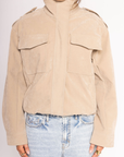 beige suede oversized jacket