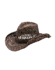 brown Open woven cowboy hat
Cord band
Brim: 3.5"
100% Toyo
resort hat