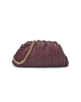 maroon Woven big clutch bag
Detachable chain strap
Snap closure
Inner zipper pocket
Inner slip pocket