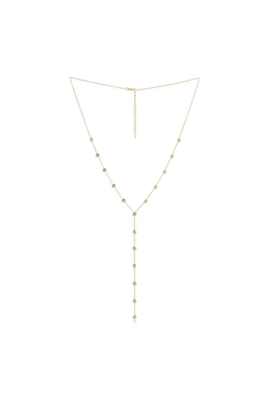 CZ stoned necklace
Adjustable 2 Inch Extender
Stainless Steel & Cubic Zirconium
Waterproof, Tarnish Free & Hypoallergenic