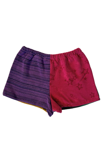 Star and striped printed towel short
Elastic waistband
Unlined
Up-cycled
Each towel is up-cycled - there may be imperfections