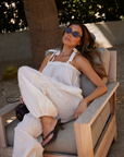 cream Babydoll cami tank top
Embroidered
Adjustable tie straps
Unlined
resort outfit