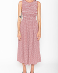 Gingham printed midi dress
Side pockets
Sleveless
Smocked bodice
Adjustable back tie
Open back
Unlined
burgundy gingham maxi dress
summer dress
fall dress
summer to fall transition dress