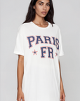 white paris france oversized tshirt tee