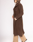 brown Faux suede trench coat
Double breast button down closure
Collared
Adjustable wait tie
Back slit
Lined
fall outfit
winter outfit
winter trench coat