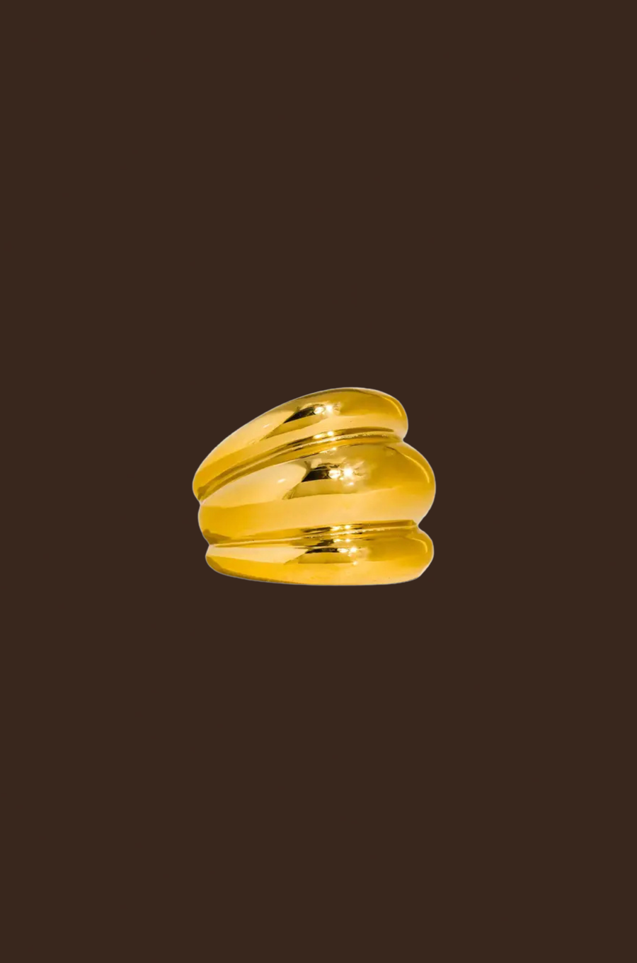 18K Gold Non-Tarnish Dome Statement Ring