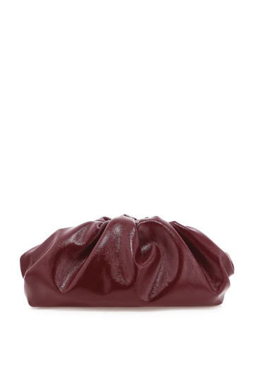 crinkly maroon burgundy clutch bag by billini