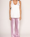 pink Satin pants
red Lace trim
Adjustable tie waistband
Unlined
Cute lounge pants
dressed up loungewear