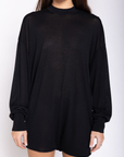 Knit long line bodysuit
Long sleeve
Unlined
black short jumpsuit bodysuit 