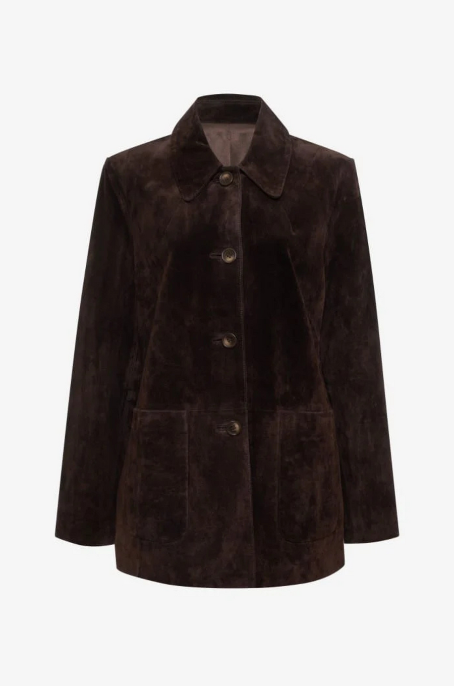 brown Genuine suede jacket
Front button down closure
Fully lined
Front chore pockets
Boxy fit
Genuine suede/Polyester
brown suede jacket
fall jacket
fall outfit
fall layering