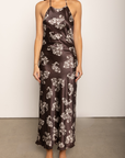 brown Floral printed satin maxi dress
Adjustable halter neckline with tie closure
Adjustable back strap
Side hook and eye and zipper closures
Fully lined
fall wedding guest dress
thanksgiving dress