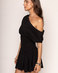 Off the shoulder mini dress
Smocked bodice
Unlined
black off the shoulder mini dress
summer dress
dress up casual dress