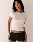 white Short sleeve t-shirt
Crewneck
Unlined