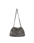 Acrylic mirror beaded bag
Chain strap
dark grey beaded bag