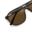 Modern aviator-inspired frame
Featuring a bold flat-top silhouette with geometric shaping
Navigator-inspired angular shaping
Oversized lens profile for full coverage
Polarisation: Category 3
UV Protection: UV400
Double bridge design
Keyhole cut-out detail between bridges
Slim arm design
Lens Height: 5.16cm / Temple Length: 14.5cm / Temple Tip Width: 10.5cm /
Nose Bridge: 1.8cm, Frame Width: 14.4cm