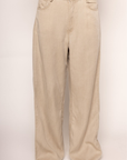 Washed wide leg pants
5 pocket construction
Button and fly closure
Belt loops
beige trouser pants
work wear
cute work wear pants