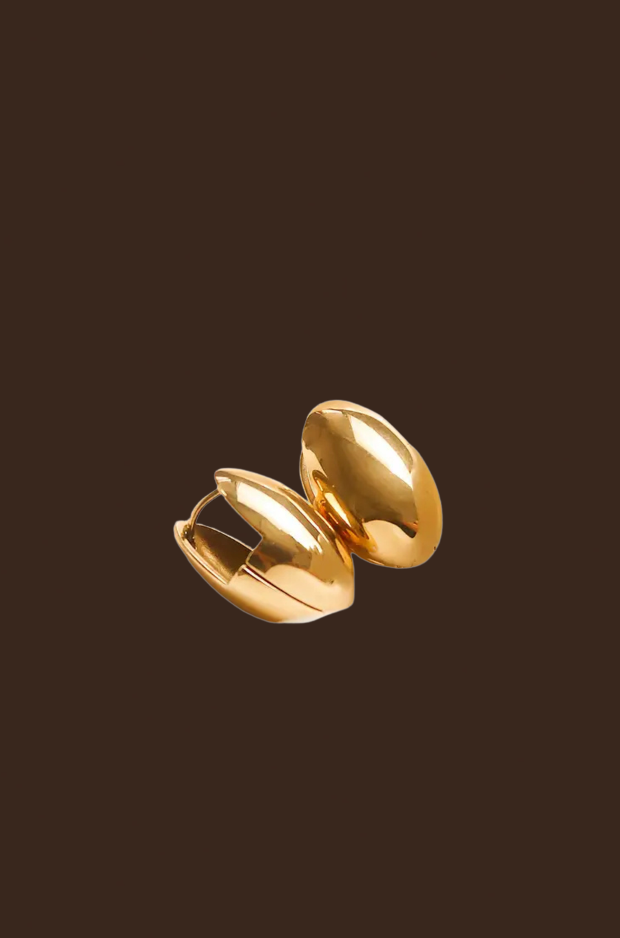 18K Gold Non-Tarnish Classic Oval Droplet Earring