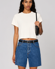 Crewneck t-shirt top
Short sleeve
Unlined
beige tshirt
Cotton/Spandex