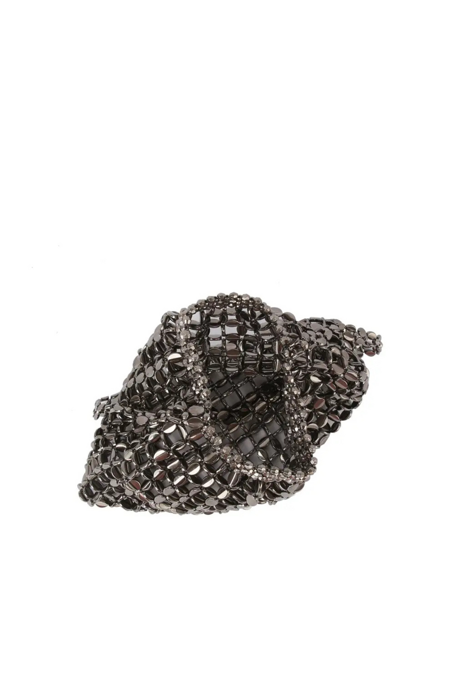 Acrylic mirror beaded bag
Chain strap
dark grey beaded bag