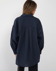 blue Plaid oversized button down shirt
Front button down closure
Collared
Unlined