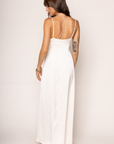 ivory Satin maxi dress
Adjustable straps
Back zipper closure
Mesh bodice
Partially lined
ivory bridal dress
bridal shower dress