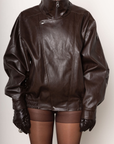 Faux leather oversized jacket
Zipper/button closure
Collared
2 side pockets
Elastic hem
Lined
Length: 25"
PU/Polyester
brown faux leather oversized jacket
ysl dupe leather jacket
fall leather jacket
fall outfit