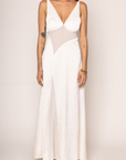 ivory Satin maxi dress
Adjustable straps
Back zipper closure
Mesh bodice
Partially lined
ivory bridal dress
bridal shower dress