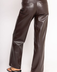 Faux leather pant
Button fly closure
2 back pockets
Unlined
brown faux leather pant
brown leather going out pant
fall outfit
christmas thanksgiving outfit