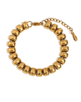 Link Bracelet
gold bracelet 
Rounded links
Stainless Steel Gold/Waterproof/Water Resistant/Tarnish Proof