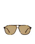 Modern aviator-inspired frame
Featuring a bold flat-top silhouette with geometric shaping
Navigator-inspired angular shaping
Oversized lens profile for full coverage
Polarisation: Category 3
UV Protection: UV400
Double bridge design
Keyhole cut-out detail between bridges
Slim arm design
Lens Height: 5.16cm / Temple Length: 14.5cm / Temple Tip Width: 10.5cm /
Nose Bridge: 1.8cm, Frame Width: 14.4cm