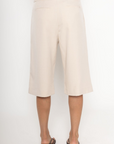 Pleated trouser jorts
Longline shorts
2 side pockets
2 faux back pockets
Button and fly closure
tan jorts
tan trouser jorts
trendy jorts
fall transition outfit