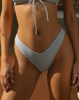 Blue and white stripe bikini bottom
cheeky