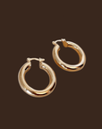 gold tube hoop earrings